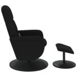 Fauteuil de massage inclinable avec repose-pied noir velours – Image 3