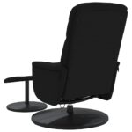 Fauteuil de massage inclinable avec repose-pied noir velours – Image 4