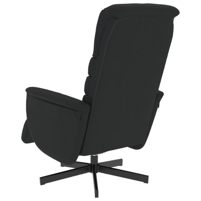 Fauteuil inclinable avec repose-pieds noir similicuir – Image 3