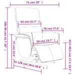 Fauteuil inclinable avec repose-pieds crème similicuir – Image 7