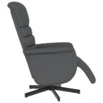 Fauteuil inclinable avec repose-pieds gris similicuir – Image 2