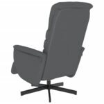 Fauteuil inclinable avec repose-pieds gris similicuir – Image 3