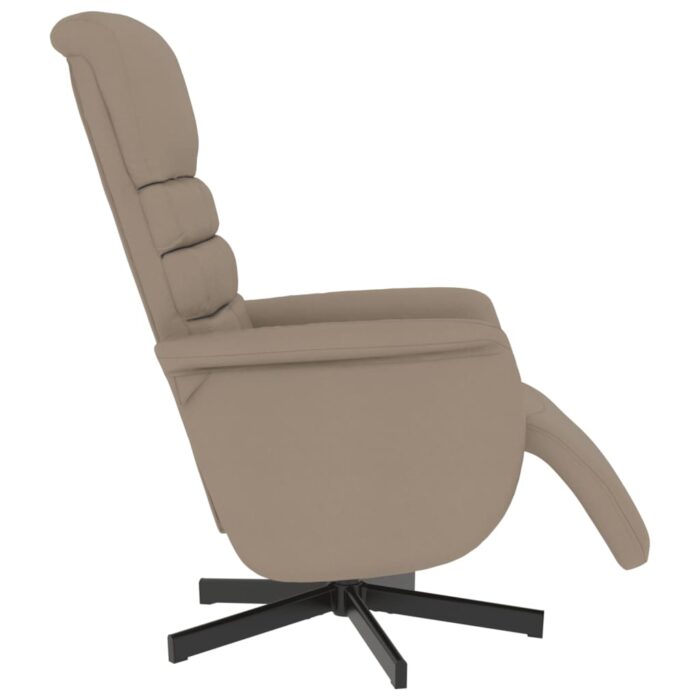 Fauteuil inclinable avec repose-pieds cappuccino similicuir – Image 2