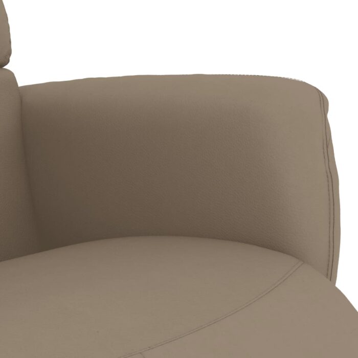 Fauteuil inclinable avec repose-pieds cappuccino similicuir – Image 4