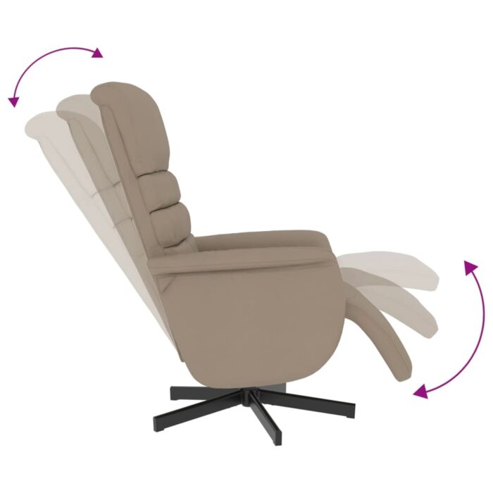 Fauteuil inclinable avec repose-pieds cappuccino similicuir – Image 5