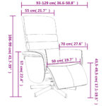 Fauteuil inclinable avec repose-pieds cappuccino similicuir – Image 7