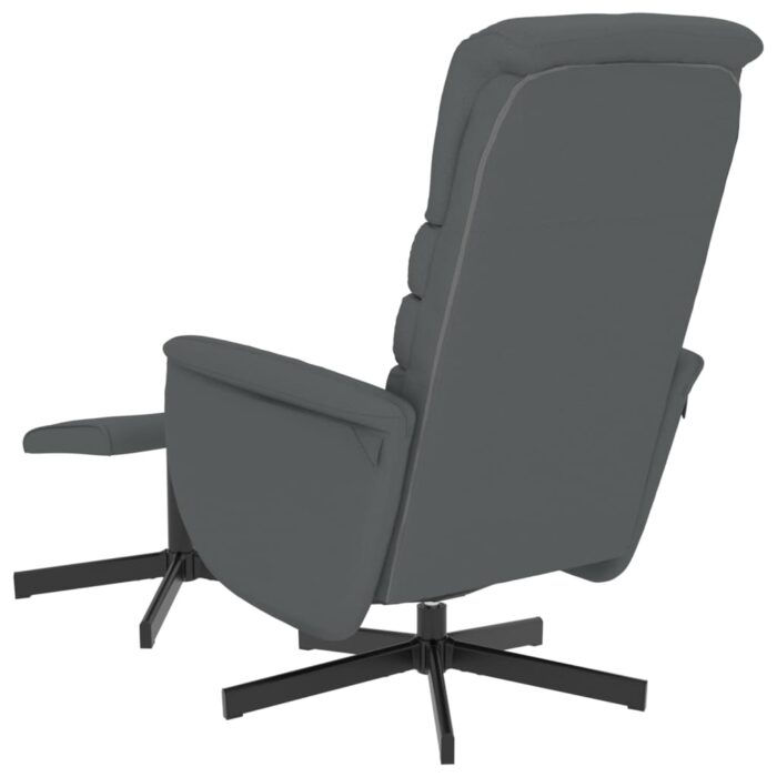 Fauteuil inclinable avec repose-pied gris similicuir – Image 3