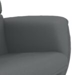 Fauteuil inclinable avec repose-pied gris similicuir – Image 4
