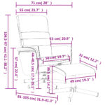 Fauteuil inclinable avec repose-pied gris similicuir – Image 7