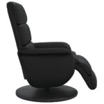 Fauteuil inclinable avec repose-pieds noir similicuir – Image 2