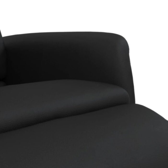 Fauteuil inclinable avec repose-pieds noir similicuir – Image 5