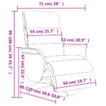 Fauteuil inclinable avec repose-pieds crème similicuir – Image 7