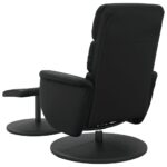 Fauteuil inclinable avec repose-pied noir similicuir – Image 3