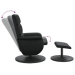 Fauteuil inclinable avec repose-pied noir similicuir – Image 4