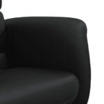 Fauteuil inclinable avec repose-pied noir similicuir – Image 5