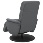 Fauteuil inclinable de massage repose-pieds gris similicuir – Image 3