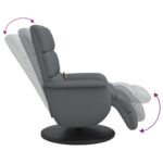 Fauteuil inclinable de massage repose-pieds gris similicuir – Image 4