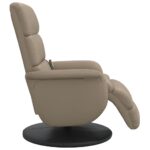 Fauteuil inclinable de massage repose-pieds cappuccino – Image 2