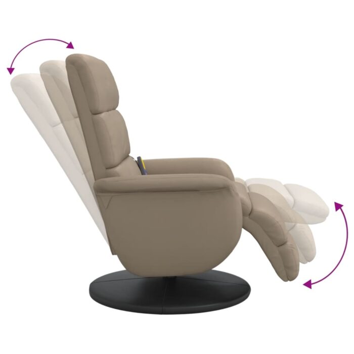 Fauteuil inclinable de massage repose-pieds cappuccino – Image 4
