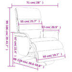 Fauteuil inclinable de massage repose-pieds cappuccino – Image 9