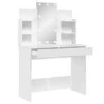 Coiffeuse avec lumières LED blanc 96x40x142 cm – Image 2