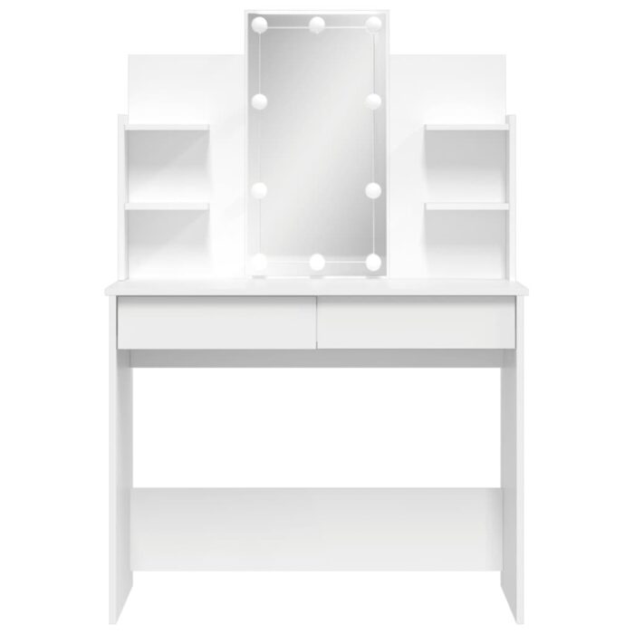 Coiffeuse avec lumières LED blanc 96x40x142 cm – Image 3