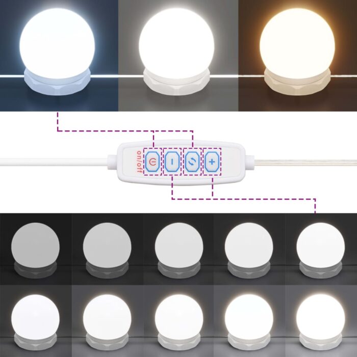 Coiffeuse avec lumières LED chêne sonoma 96x40x142 cm – Image 10