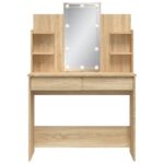 Coiffeuse avec lumières LED chêne sonoma 96x40x142 cm – Image 3
