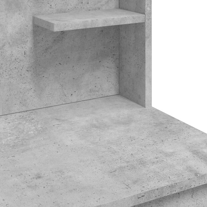 Coiffeuse avec lumières LED gris béton 96x40x142 cm – Image 6