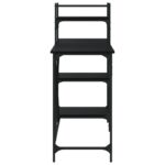 Bureau d'ordinateur avec étagères noir 120x47x109 cm – Image 3