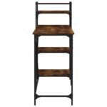 Bureau d'ordinateur avec étagères chêne fumé 120x47x109 cm – Image 3