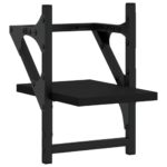 Étagères murales avec barres 2 pcs noir 20x25x30 cm – Image 2