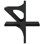 Étagères murales avec barres 2 pcs noir 20x25x30 cm – Image 4