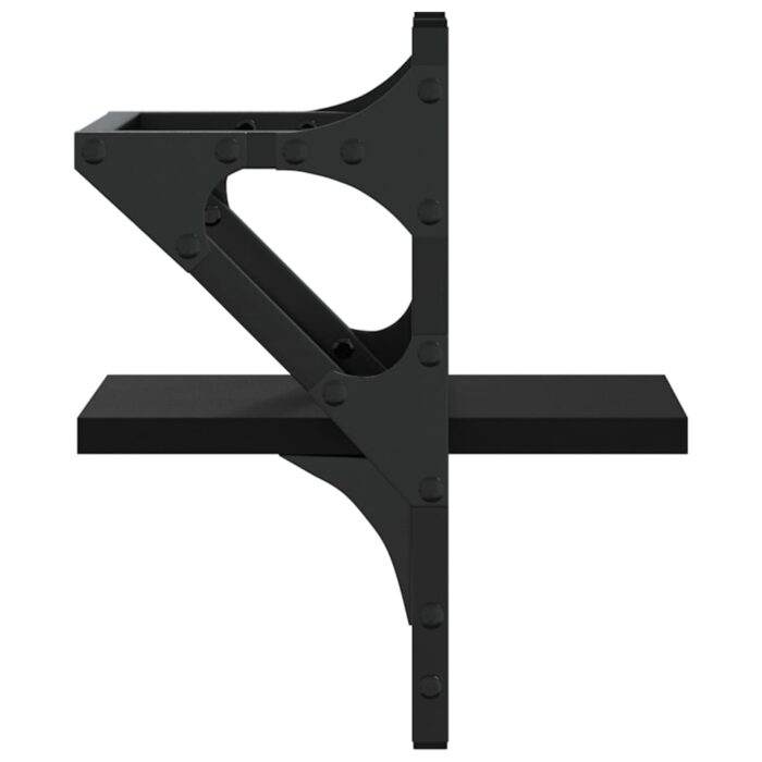 Étagères murales avec barres 2 pcs noir 20x25x30 cm – Image 4