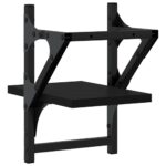 Étagères murales avec barres 2 pcs noir 20x25x30 cm – Image 5