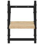 Étagères murales avec barres 2 pcs chêne sonoma 20x25x30 cm – Image 3