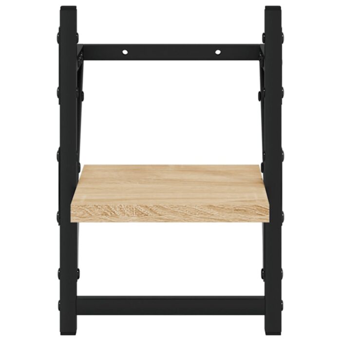 Étagères murales avec barres 2 pcs chêne sonoma 20x25x30 cm – Image 3