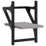 Étagères murales avec barres 2 pcs sonoma gris 20x25x30 cm – Image 2