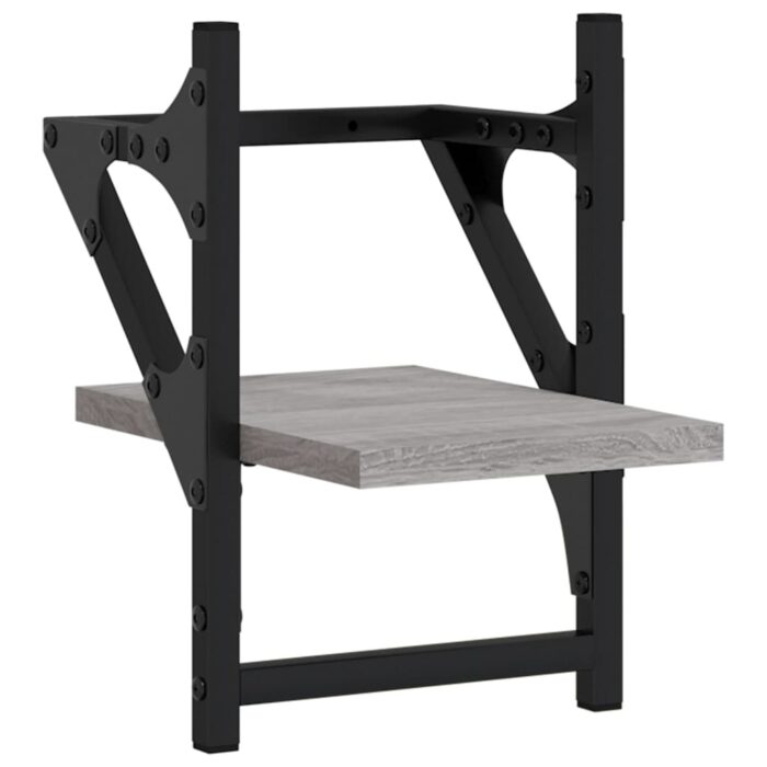 Étagères murales avec barres 2 pcs sonoma gris 20x25x30 cm – Image 2