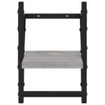 Étagères murales avec barres 2 pcs sonoma gris 20x25x30 cm – Image 3