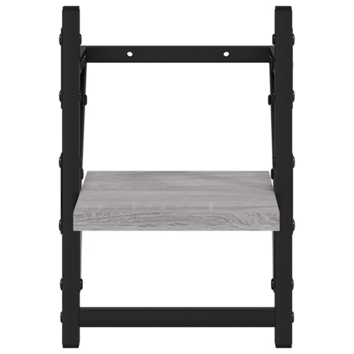 Étagères murales avec barres 2 pcs sonoma gris 20x25x30 cm – Image 3
