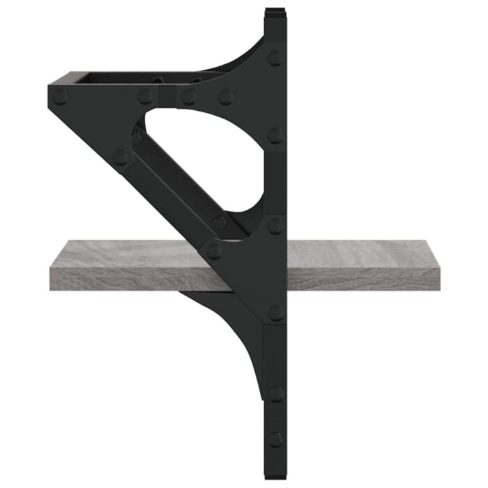 Étagères murales avec barres 2 pcs sonoma gris 20x25x30 cm – Image 4