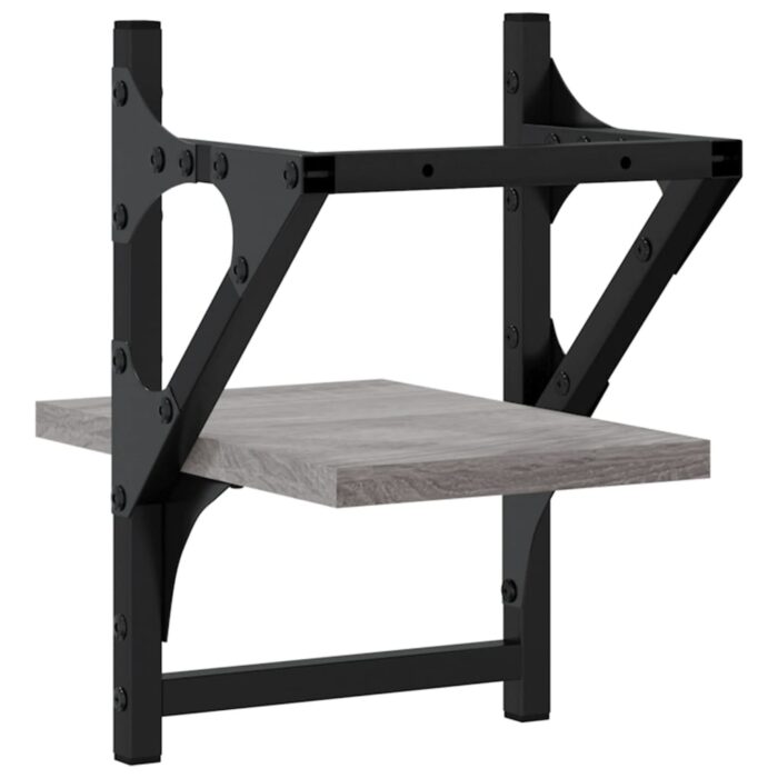 Étagères murales avec barres 2 pcs sonoma gris 20x25x30 cm – Image 5