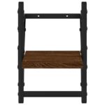 Étagères murales avec barres 2 pcs chêne marron 20x25x30 cm – Image 3