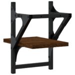 Étagères murales avec barres 2 pcs chêne marron 20x25x30 cm – Image 5