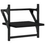 Étagères murales avec barres 2 pcs noir 30x25x30 cm – Image 2