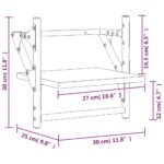 Étagères murales avec barres 2 pcs noir 30x25x30 cm – Image 7