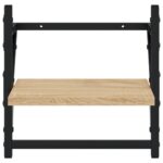 Étagères murales avec barres 2 pcs chêne sonoma 30x25x30 cm – Image 3