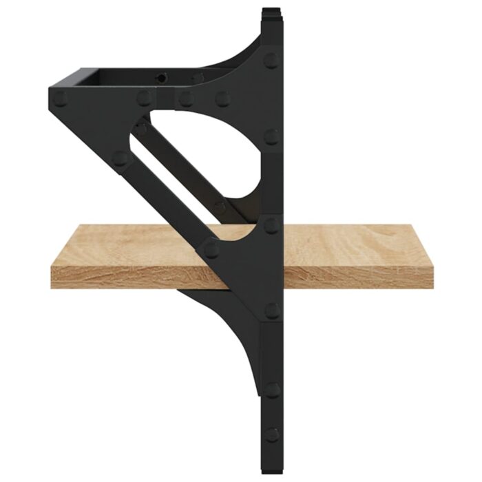 Étagères murales avec barres 2 pcs chêne sonoma 30x25x30 cm – Image 4