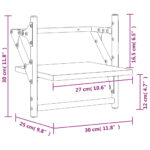 Étagères murales avec barres 2 pcs chêne fumé 30x25x30 cm – Image 7